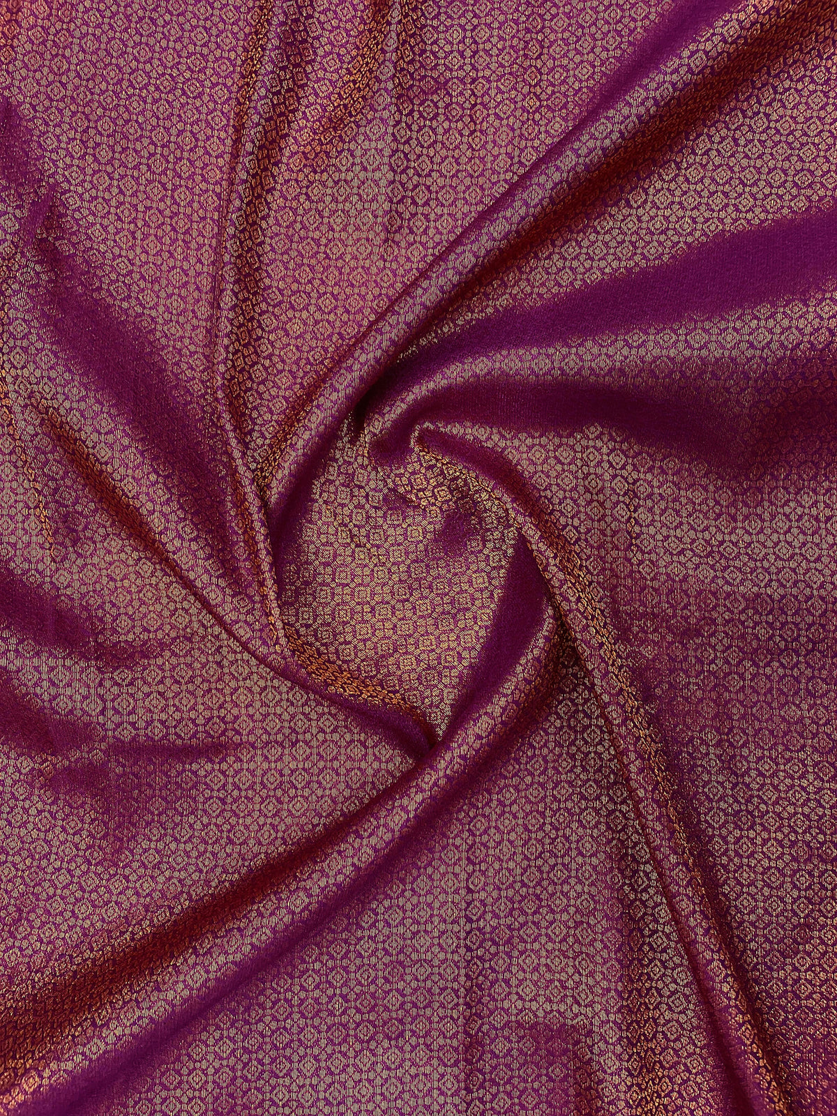 Banarasi cotton silk saree in deep purple with zari border, perfect for weddings and festivals