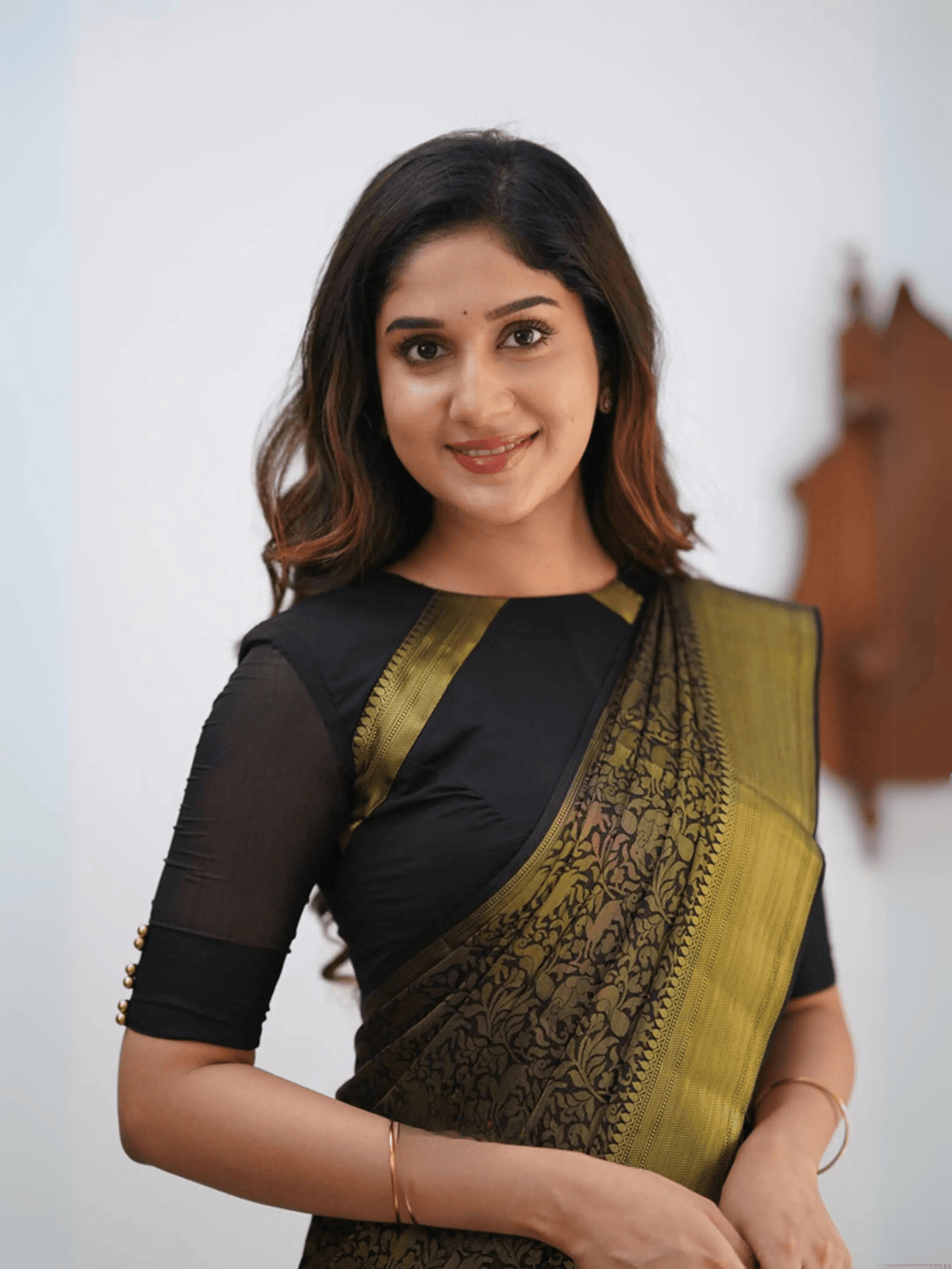 Vanasingaram Grey Georgette Saree with Zari Motifs
